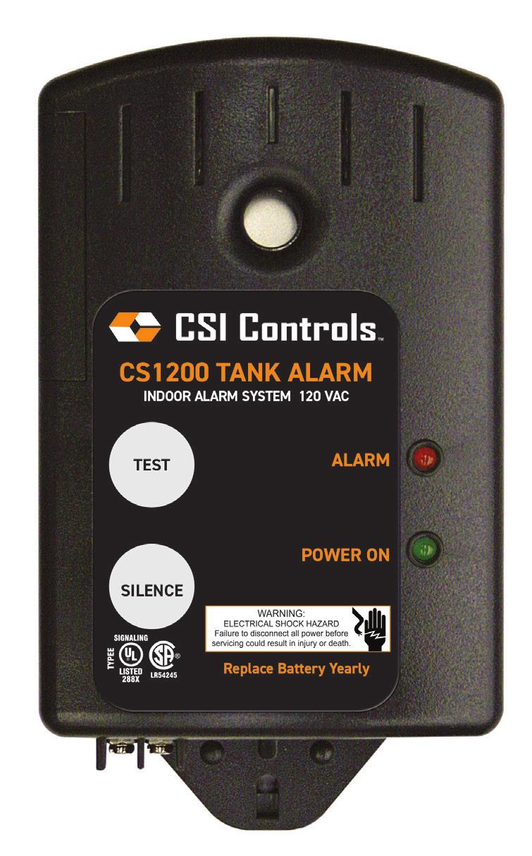 CS1200 Alarm System Indoor Alarm System with Auto Reset and Battery Backup This alarm system monitors liquid levels in lift pump chambers, sump pump basins, holding tanks, sewage, agricultural, and