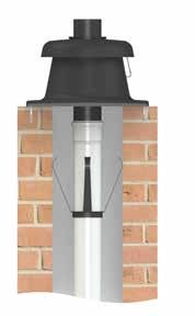 flue or air intake systems be installed into one shaft; Attach bracing brackets onto each flue or air intake (offset them), then pull or lower them individually or bundled into the shaft; CoxDENS PP