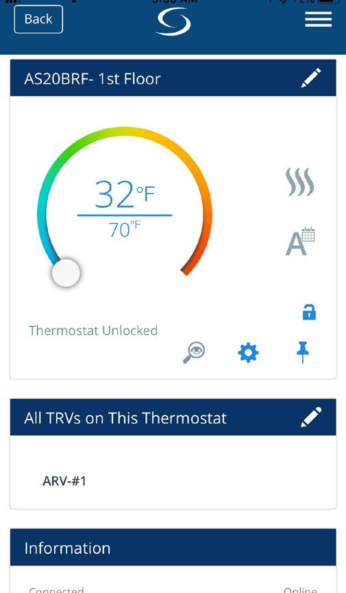 Press the thermostat name to enter the configuration menu. 13.
