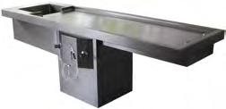 The table is manufactured in grade 316 stainless steel with integrally constructed bowl and is supplied complete