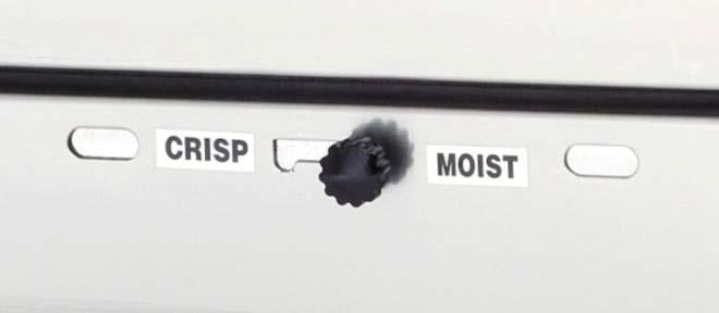 CRISP & MOIST KNOB: Each warmer drawer is equipped with a CRISP & MOIST knob. For example: If you want the food moist, slide the knob to the right to the word Moist. If you want your chips, etc.