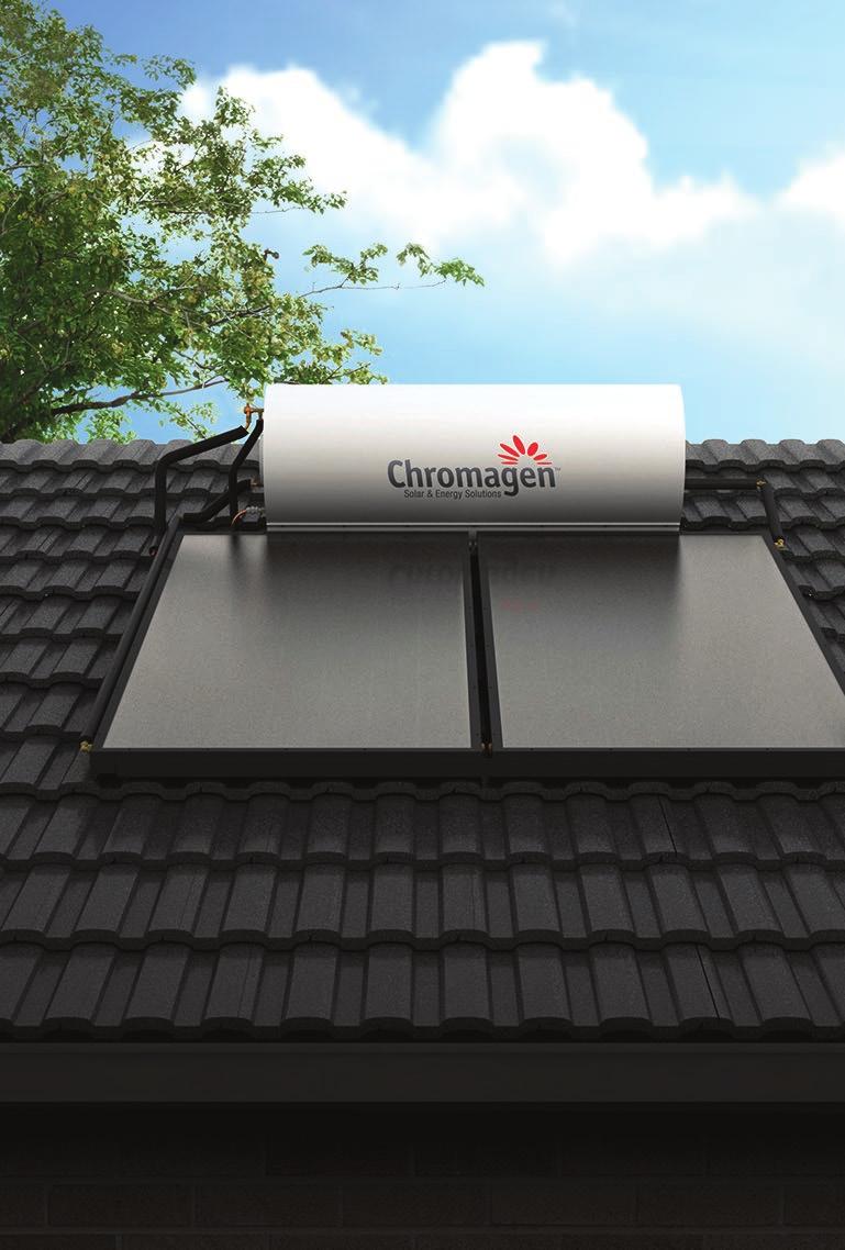 Roof Mounted Systems Chromagen s roof configured solar water heaters include a range of traditional close-coupled thermosiphon (RoofLine) systems and