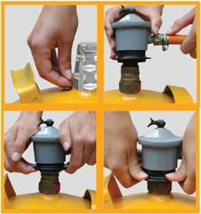 Press down cap ring to lock the cap and switch on gas. 5.
