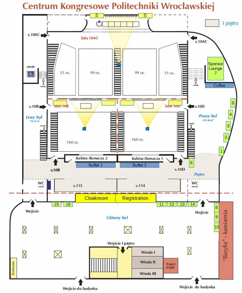 Convention Center Layout AC 3 Halls: 160-160-300 seats in theater style seating, Combined in a