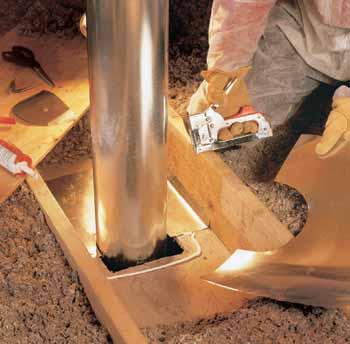 SEALING ATTIC AIR LEAKS Furnace Flues Require Special Sealing Techniques The opening around a furnace or water heater flue or chimney can be a major source of warm air moving in the attic.