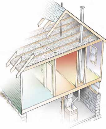 SEALING BASEMENT AIR LEAKS Stopping the Chimney Effect Outside air drawn in through basement leaks is exacerbated by the chimney effect created by leaks in the attic.