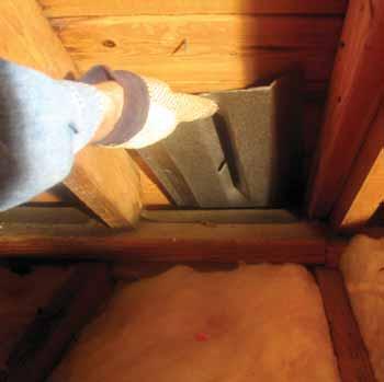 ADDING ATTIC INSULATION Installing Rafter Vents To completely cover your attic floor with insulation out to the eaves you need to install rafter vents (also called insulation baffles).