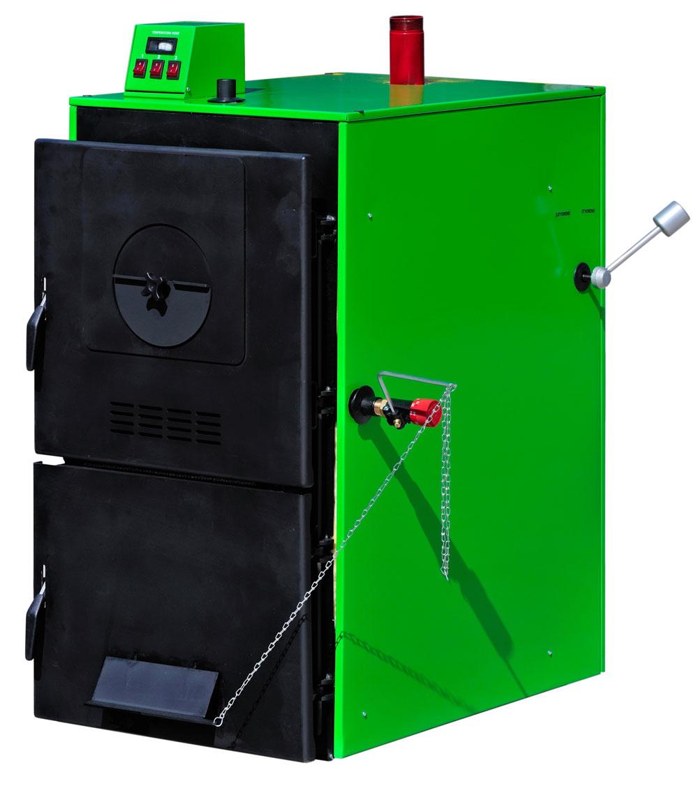 Wood logs boiler with a gasication