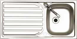 Minimum base unit: 600mm Compact 177848 Reversible Wickes 1 Bowl Sink and Tap L:965mm W:500mm H:155mm Minimum base unit: 600mm Fitted