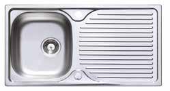 5 Bowl Sink and Tap L:965mm W:500mm H:155mm Minimum base unit: 600mm Satin finish reduces impact of scratches Supplied with foam