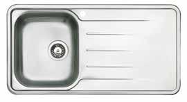1 Bowl Inset Sink L:810mm W:510mm H:265mm Stain-resistant Easy to clean Inset into the worktop 177849 Perth Square 2 Bowl Inset Sink
