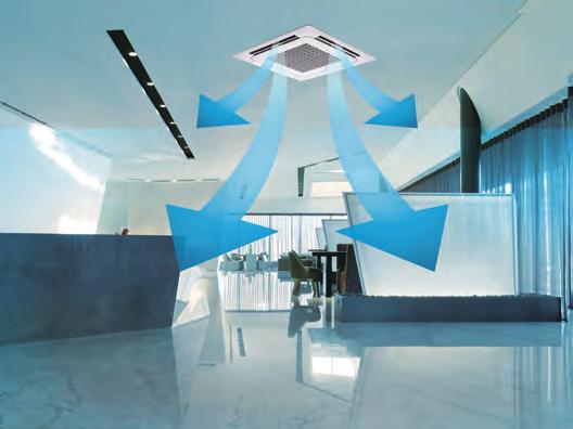 Stylish 4Way Cassette S Fan Speed Adjustment for Ceiling The optimum fan speed for high ceiling can be