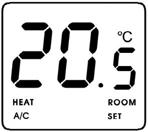 The switching sensitivity of the thermostat can be set to ±0.1 C or ±0.2 C (default setting).