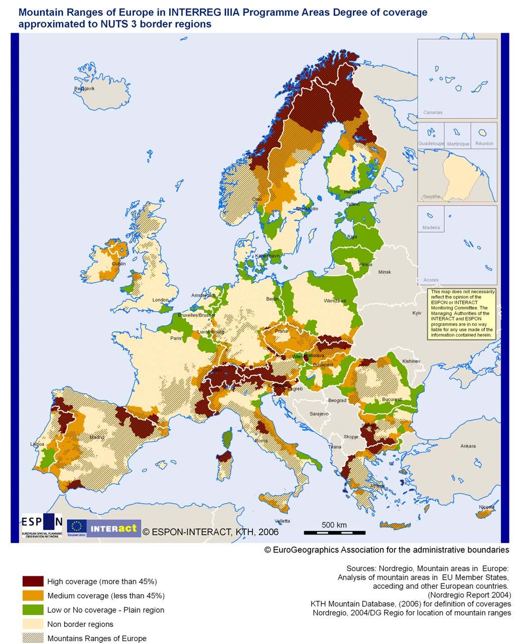 3 Additional Maps Map 1 Mountain Ranges of Europe in INTERREG IIIA