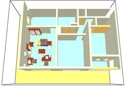 The geometry included all the rooms of the flat (Figure 3) using eleven compartments.