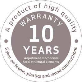 warranty on all steel components and 5 years on foam, plastic and wood constructions All Fjords products are