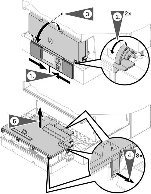Loosen the screws at the botm of the boiler (do not remove completely). 3. Remove the front encloser panel (lift up and pull away from the boiler).