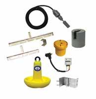 alarm level and set buttons Various cable lengths to monitor tanks up to 300 feet away Auxiliary contacts for Class II circuits Float Accessories Cable Clamp Assembly provides strain relief and