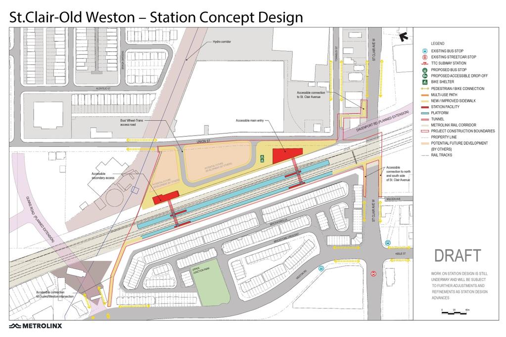 St. Clair-Old Weston SmartTrack Station DESIGN UPDATE Refinements Underway: Transportation Master Plan recommendations are still being finalized [O LJ Improved station access from west of rail