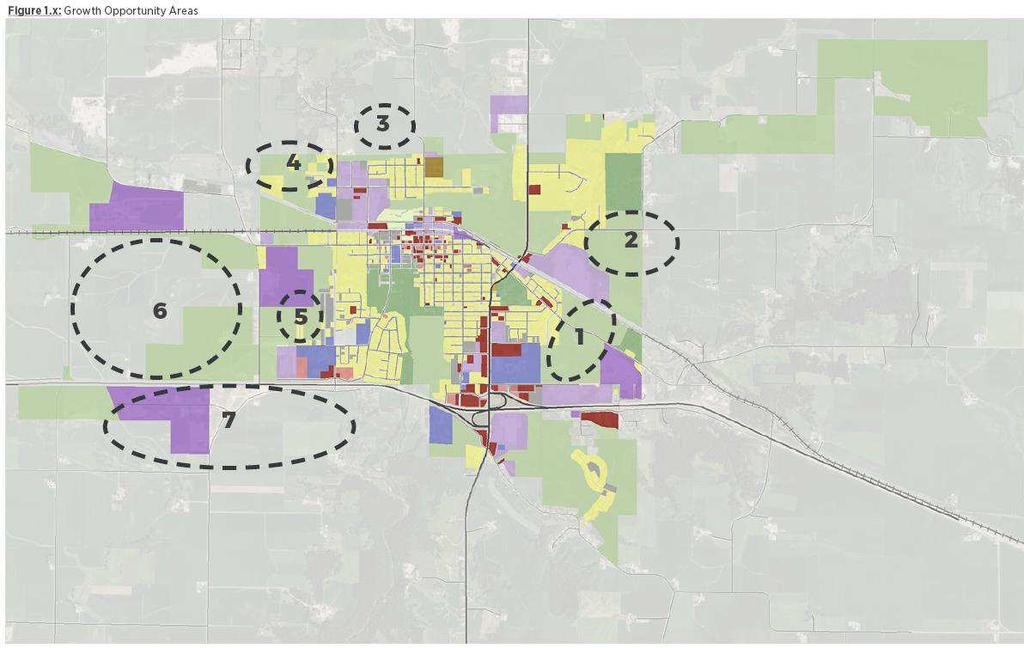 Future Land Use Growth Opportunity Areas 1. 2nd Avenue SE Area 2. Dyersville East Road 3.