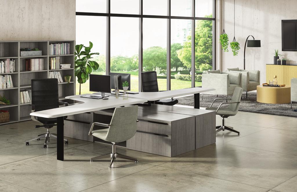 STYLE profiles Sleek Sophistication. The versatility and creative integration of these components supports a variety of workplace configurations.
