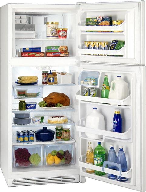 Top Mount Refrigerator The Gibson MRTD23V5MW refrigerator is designed with contoured handles that are easy to grasp and create a distinctive flair to the exterior appearance.