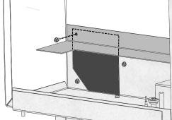 Remove this screw only Rear Wall of Firebox Air Deflector VERTICAL VENTING, OR ANY HORIZONTAL VENTING WITH VERTICAL RISE, MUST TERMINATE (END) WITHIN THE SHADED AREA.