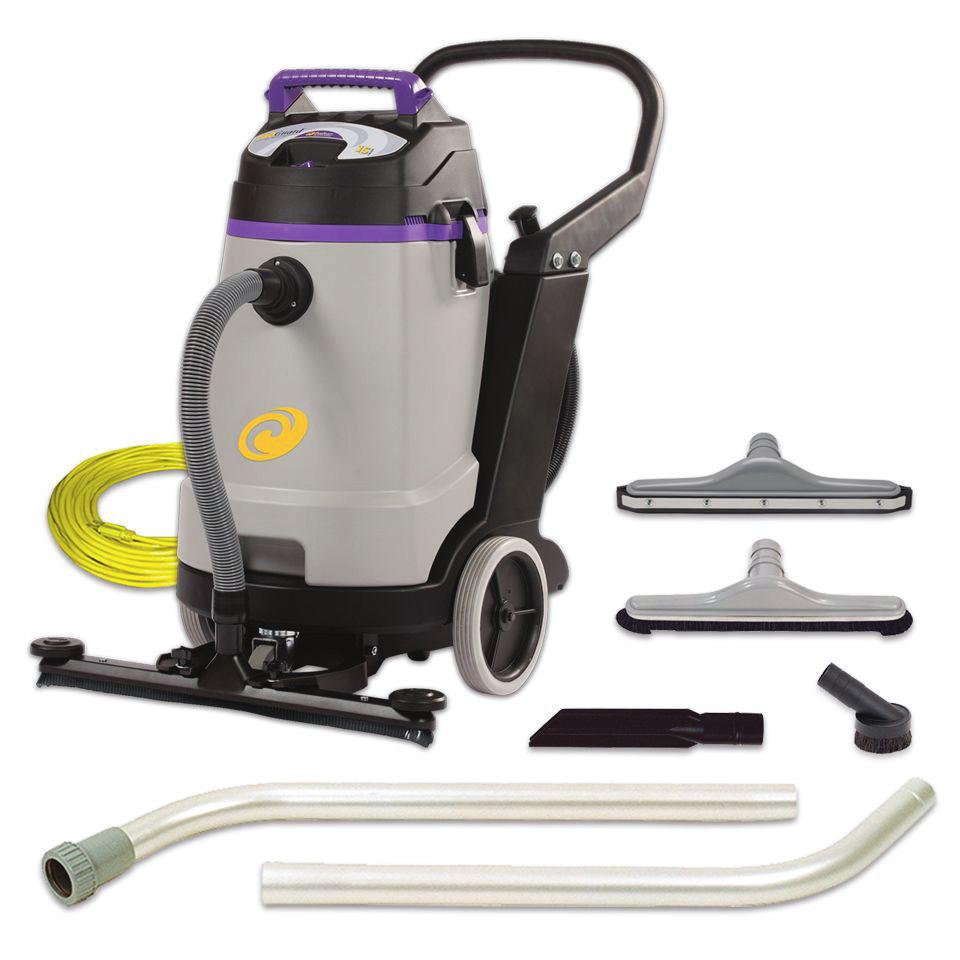 and hose that stretches to 8 feet Ergonomic lightweight handle helps prevent fatigue Clear blockages and remove brush roll without tools Proguard Progen WET/DRY VACUUM These vacuums deliver unmatched