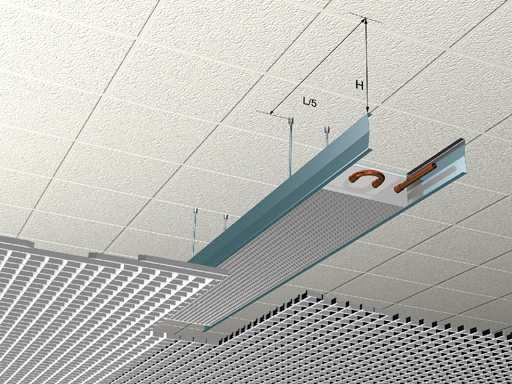 Installation The chilled beam CPT is installed above an open grid or perforated ceiling.