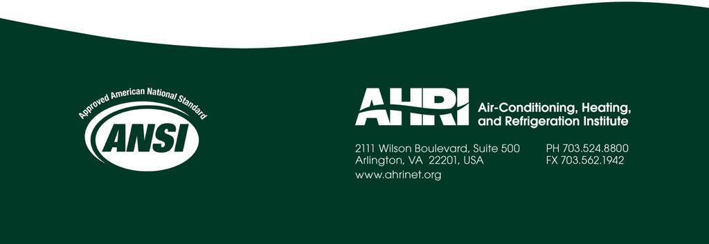 ANSI/AHRI Standard 910-2011 2011 Standard for Performance