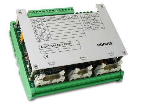 module of AHD DPS02 signal lights control and monitoring system; CAN or Modbus interface