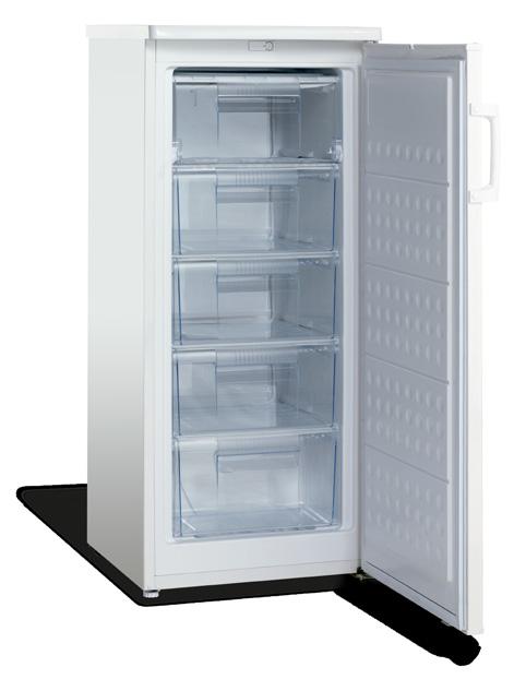 SFS 140 A++ Free-standing freezer, white Capacity 140 l Energy class A++ Energy consumption 163 kwh yearly 4 x transparent drawers + 1 shelf Freezing capacity 10 kg Product dims.