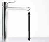 Hansgrohe has the perfect portfolio with a range of mixer heights that provide the right solution for every basin - whether free standing, wall-hanging, surface-mounted or built-in.