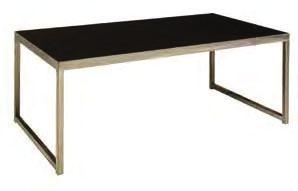 COCKTAIL TABLE black laminate/brushed steel