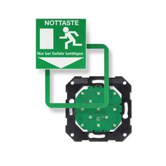 consumption: 10 ma Dimensions: 55 x 55 mm Emergency exit sign FWS 320 B Emergency exit sign 70 x 70 2 x sticker for dummy cover 55 x 55 2 x adhesive frame 70 x 70 Dummy cover ID 115402 required