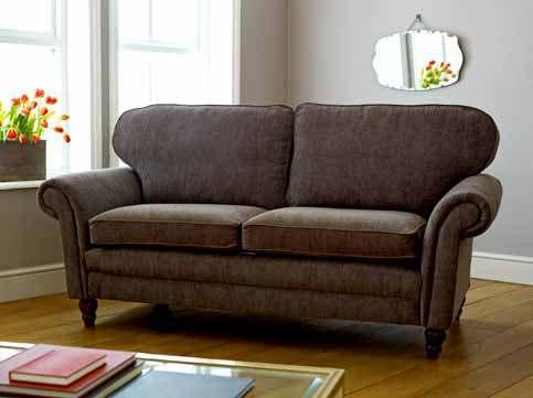 15 Cromwell The Cromwell fabric sofa set on wooden legs is designed with soft back cushions, which