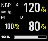 13 NON-INVASIVE BLOOD PRESSURE As soon as you turn the interval mode on, the monitor starts an NBP measurement.
