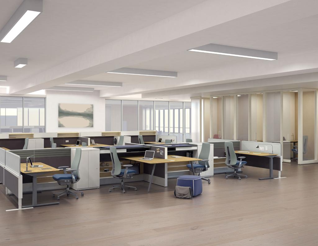 Maximizing a small footprint Designed specifically to fit into smaller workstations, Active Components maximizes space and adapts to individual workstyle needs, for a high level of function in