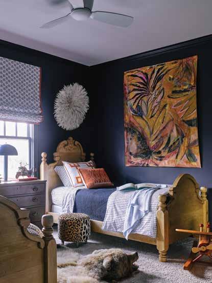 Family heirloom twin beds combined with treasures gathered in Africa and simple but masculine bedding from Schoolhouse Electric create a boyish wonderland just waiting to be explored.