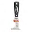 Blade measures 1 1/4" wide. Nylon projection interlock handle resists most paint thinners and solvents. ea 2.