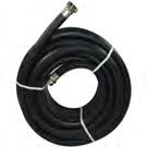 Misc. Cleaning Care S E C T I O N K Hoses & Nozzles Impact Heavy-Duty Industrial Rubber Hose Useable up to 125 PSI and 180 F. Machine brass coupling ensure a tight seal to fittings and attachments.