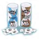 S E C T I O N U Beverage Supply Cream, Sugar, & Art. Sweetener Sugar & Creamer Canisters Available in various sizes. Size Desc. 09828550 12 oz.
