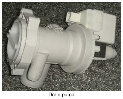 Drain pump is both a mechanical and elektrical component which is used to drain water inside the