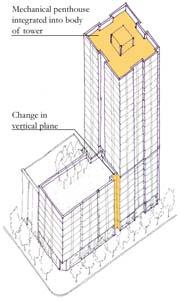 . Building with a Sense of Place Towers Towers will be permitted above a base height of 85-120 feet in selected locations in the DTR District.