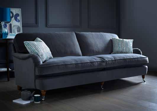 Theodore SOFA The elegant Theodore sofa collection makes a unique seating solution for your home with its curvaceous arms and traditional styled castor