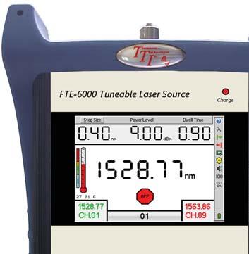 FTE-6000 Tunable Laser Source Hand Held Tuneable Laser Source The TLS is available in C and L Bands with up to 88 channels on the ITU Grid at channel Spacing down to 50 GHz.
