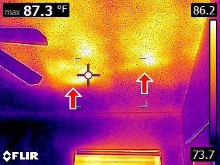 9.0 (2) Insulation in attic appeared to be low in one or more areas.