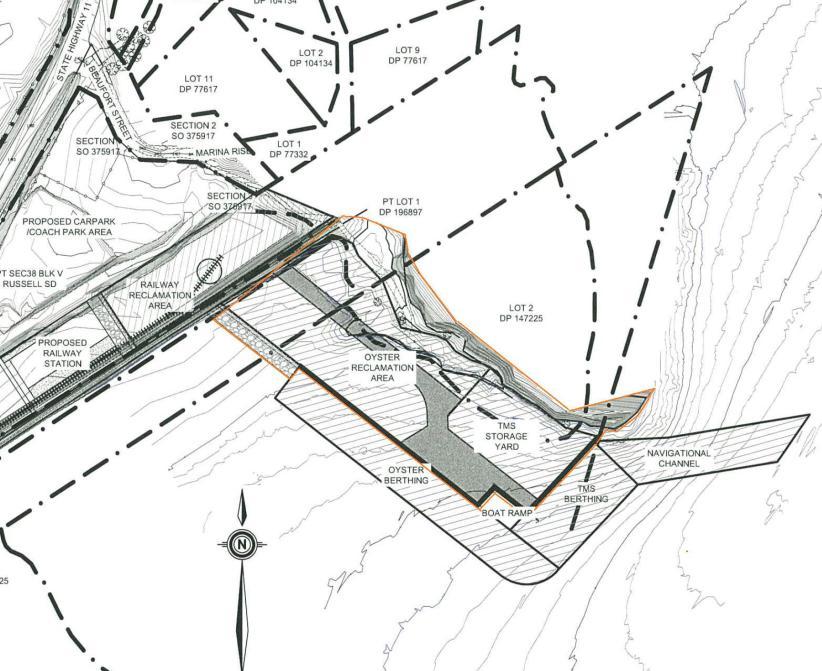2 Proposed development The Bay of Islands Vintage Railway Trust (BOIVRT) and the Oyster Farmers and Maritime Contractors Co-Operative (OFMC) are in the process of applying for consents for an area of