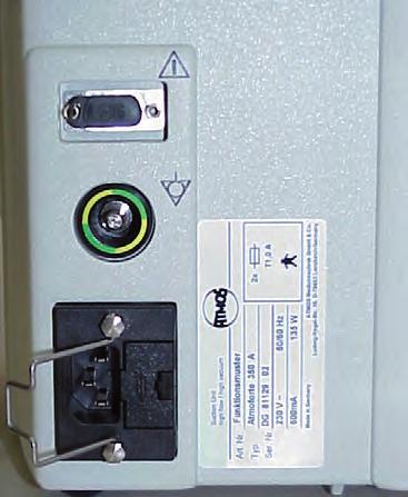 4.0 Installation and commissioning Check whether the voltage and frequency data listed on the equipment correspond to the power supply and connect the ATMOS S 351 via the connector (, Fig.