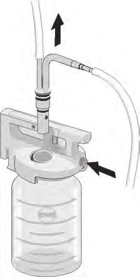Recommended maximum level Remove the double connecting nipple from the full secretion canister (Fig. 36).
